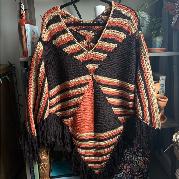 Laundry By Shelli Segal Multicolor Knit Wool Poncho - Picture 4 of 4